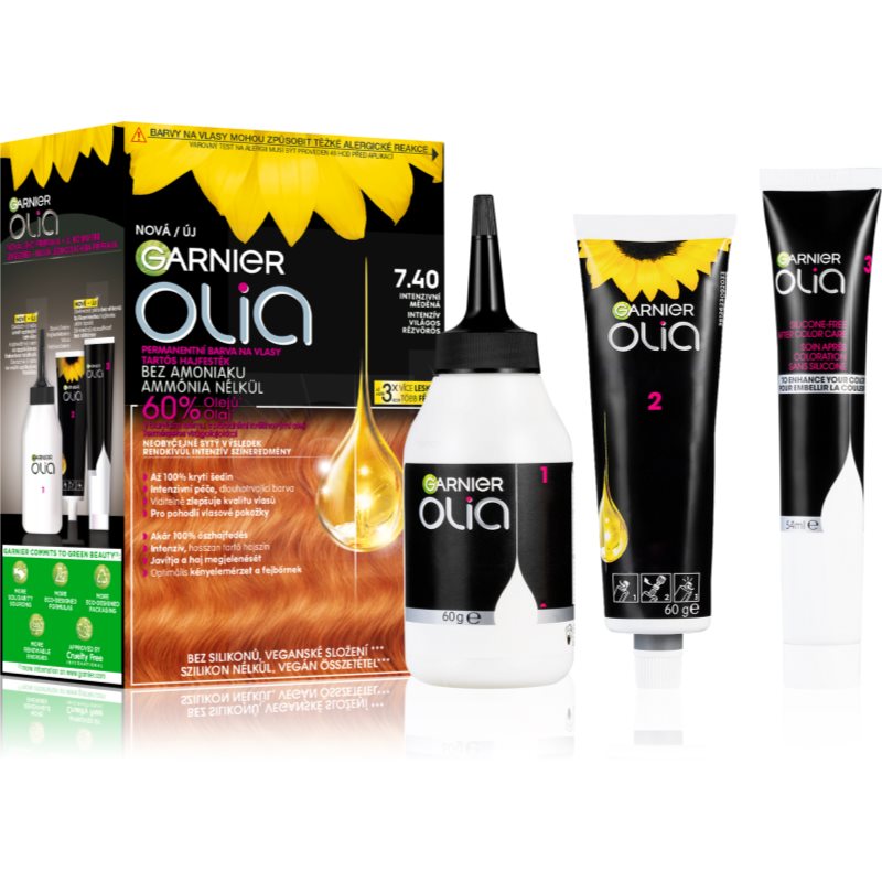 Garnier Olia Big Kit tartós hajfesték árnyalat 7.40 Intense Copper-Ár