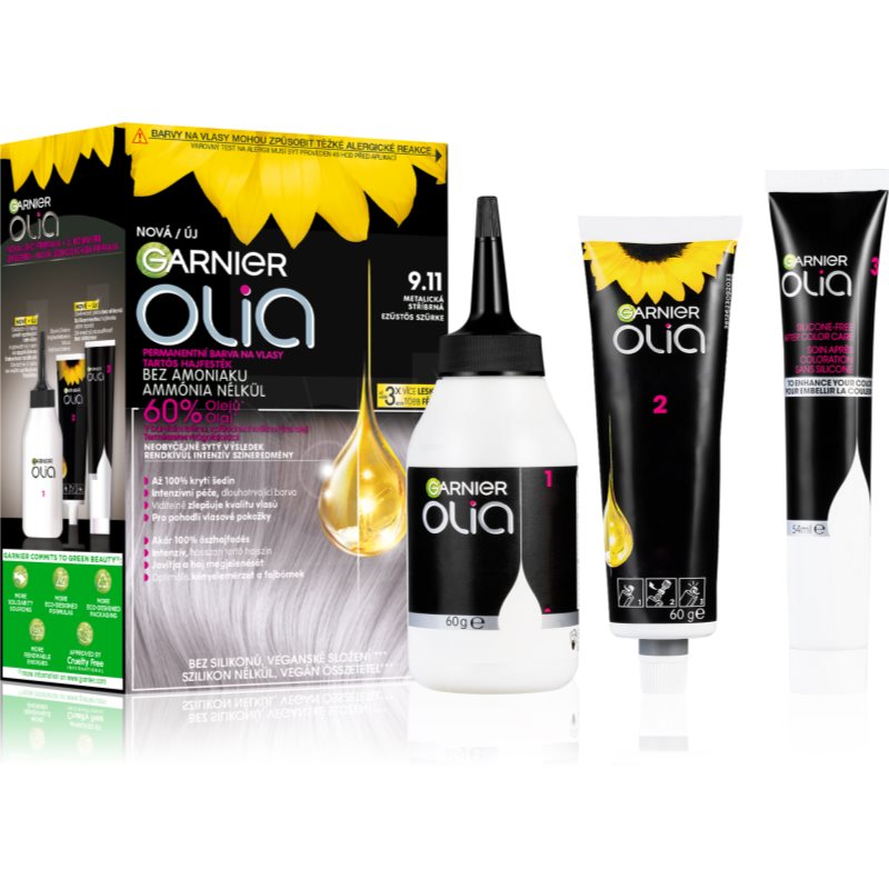 Garnier Olia Big Kit tartós hajfesték árnyalat 9.11 Silver Smoke-Ár