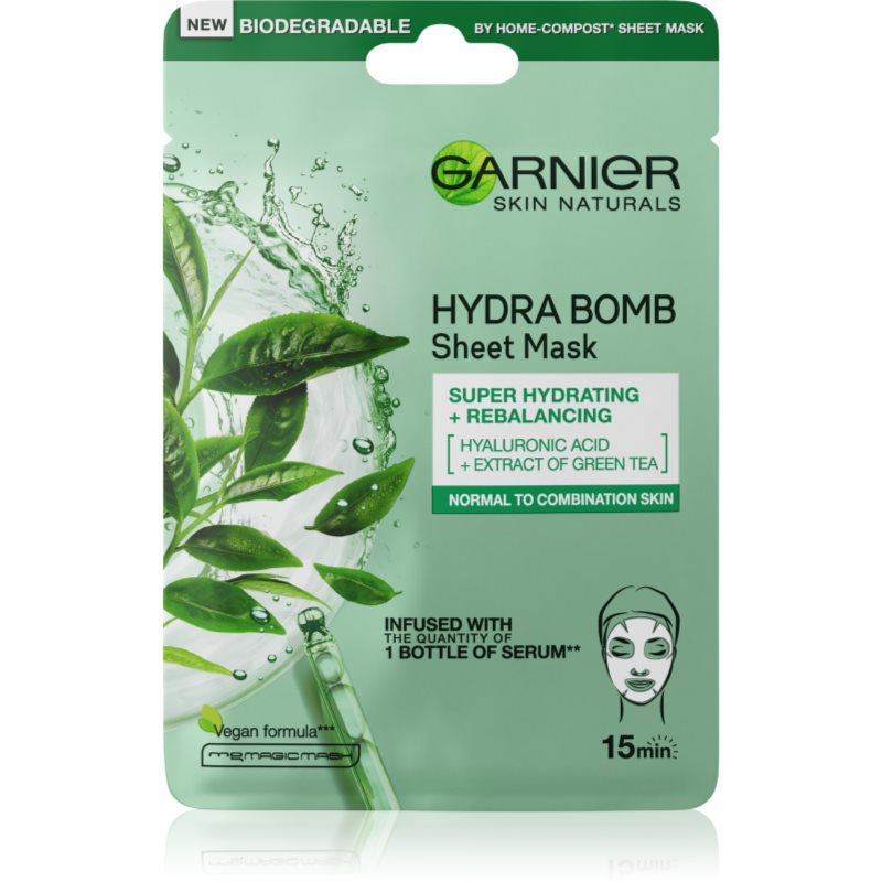 Garnier Skin Naturals Moisture+Freshness szuper hidratáló és tisztító szövet arcmaszk normál és kombinált bőrre 28 g-Eredeti