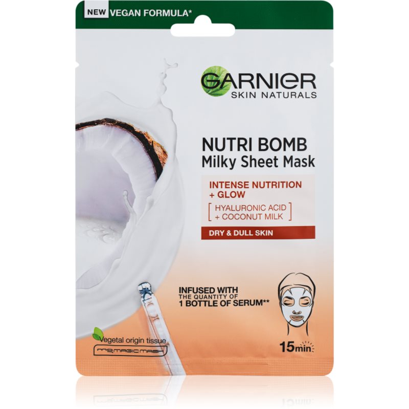 Garnier Skin Naturals Nutri Bomb tápláló gézmaszk az élénk bőrért 28 g-Eredeti