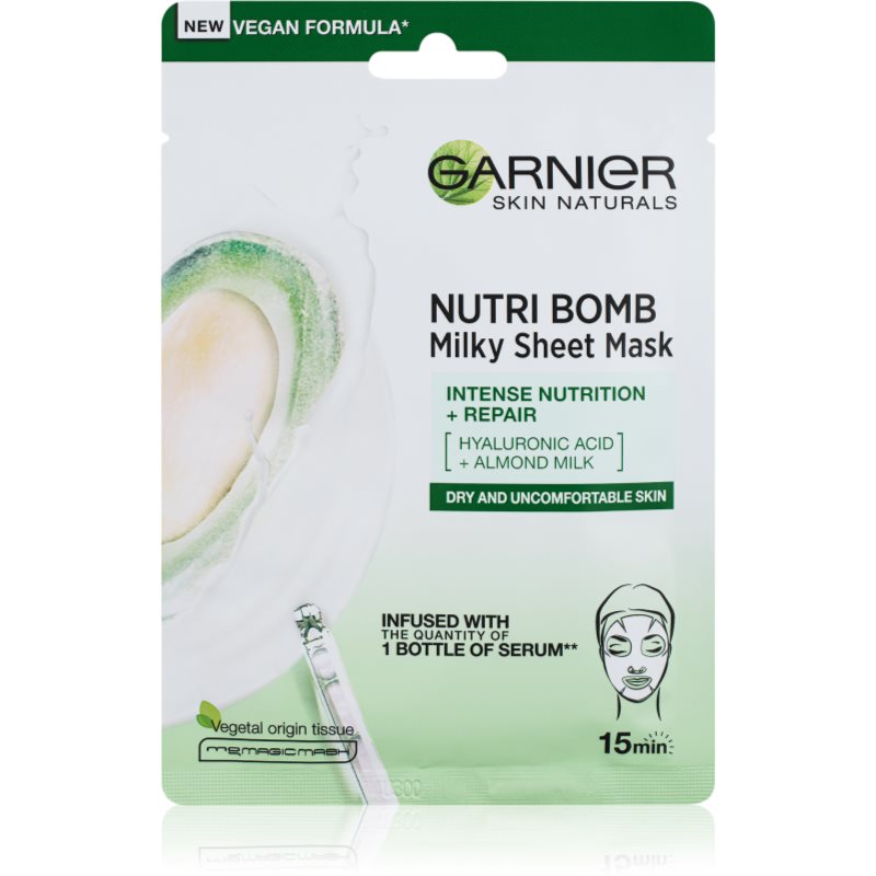 Garnier Skin Naturals Nutri Bomb tápláló gézmaszk száraz bőrre 32 g-Ár
