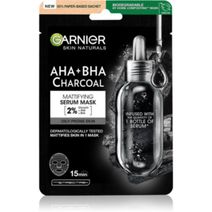 Garnier Skin Naturals Pure Charcoal fekete textil maszk tengeri alga kivonat 28 g-Eredeti