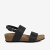 Geox Sthellae Gusset Black Women's Leather Sandals - Women