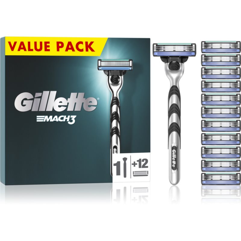Gillette Mach3 borotva + tartalék pengék 12 db-Eredeti