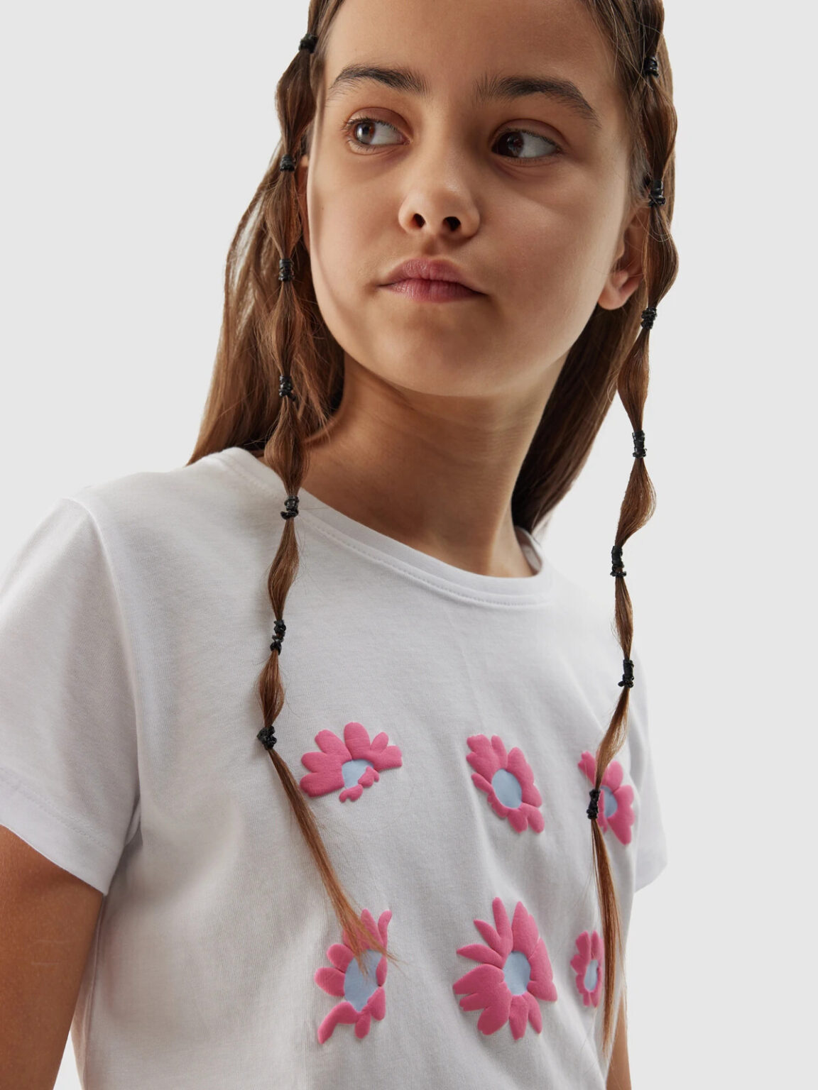 Girls' 4F Organic Cotton T-Shirt - White