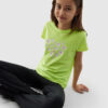 Girls' 4F Organic Cotton T-Shirt - Yellow