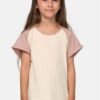 Girls Contrast Raglan Tee whitesand/duskrose