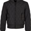 Girls' Diamond Quilt Nylon Jacket Black