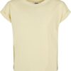 Girls' Organic T-Shirt with Extended Shoulder Soft Yellow