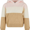 Girls' Oversized 3-Tone Hoody Pink/White Sand/Unionbeige