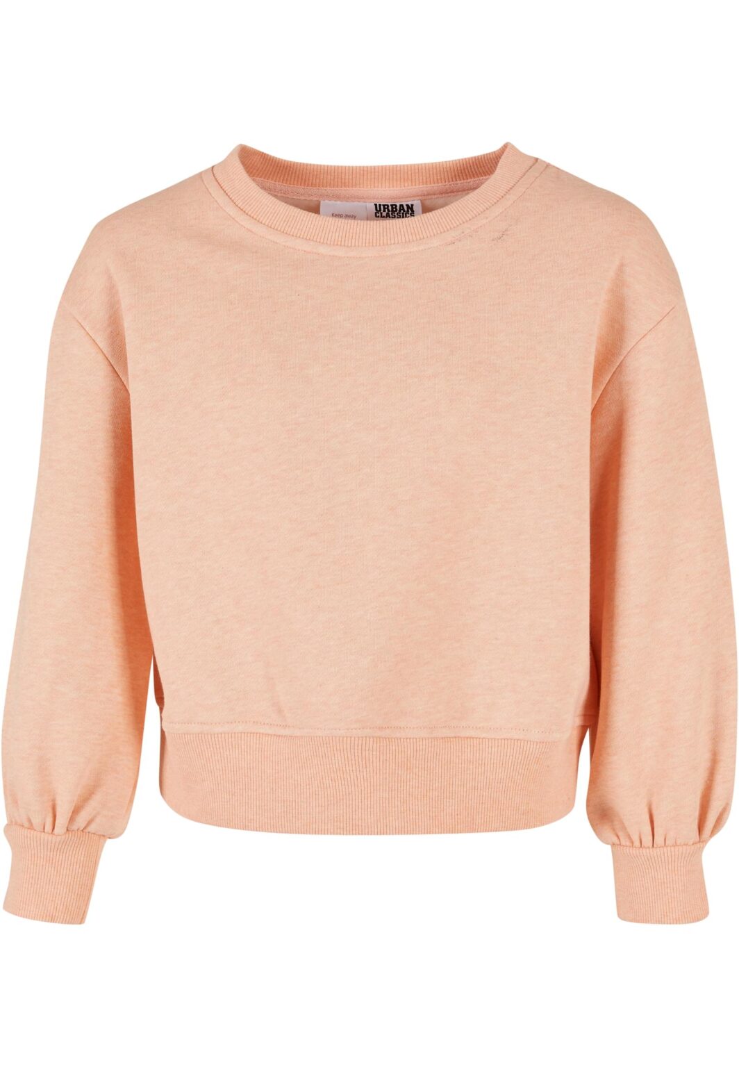 Girls' Oversized Color Melange Crewneck Papaya Melange