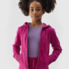 Girls' Sweatshirt with Hoodie 4F - Pink