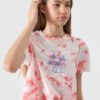 Girls' T-shirt with 4F print - multicolored