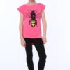 Girl's T-shirt with amaranth bee