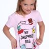 Girls' T-shirt with patches in light pink