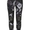 Girls' Tech Mesh AOP Leggings Dark Flowers aop