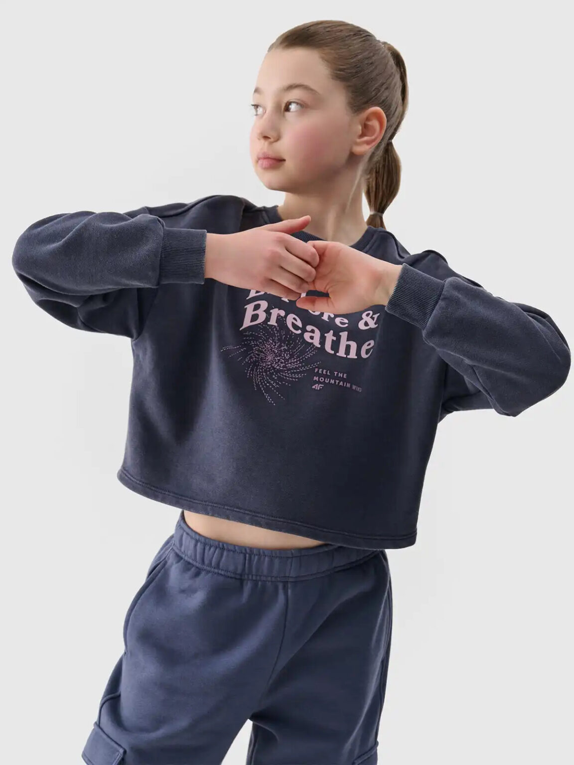 Girl's cropped sweatshirt 4F