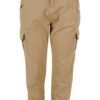 Girls' high-waisted cargo trousers unionbeige
