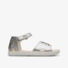 Girl's leather sandals in silver color Camper - Girls