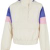 Girls' light 3-tone tug of war jacket white sand/purpleday/girlypink