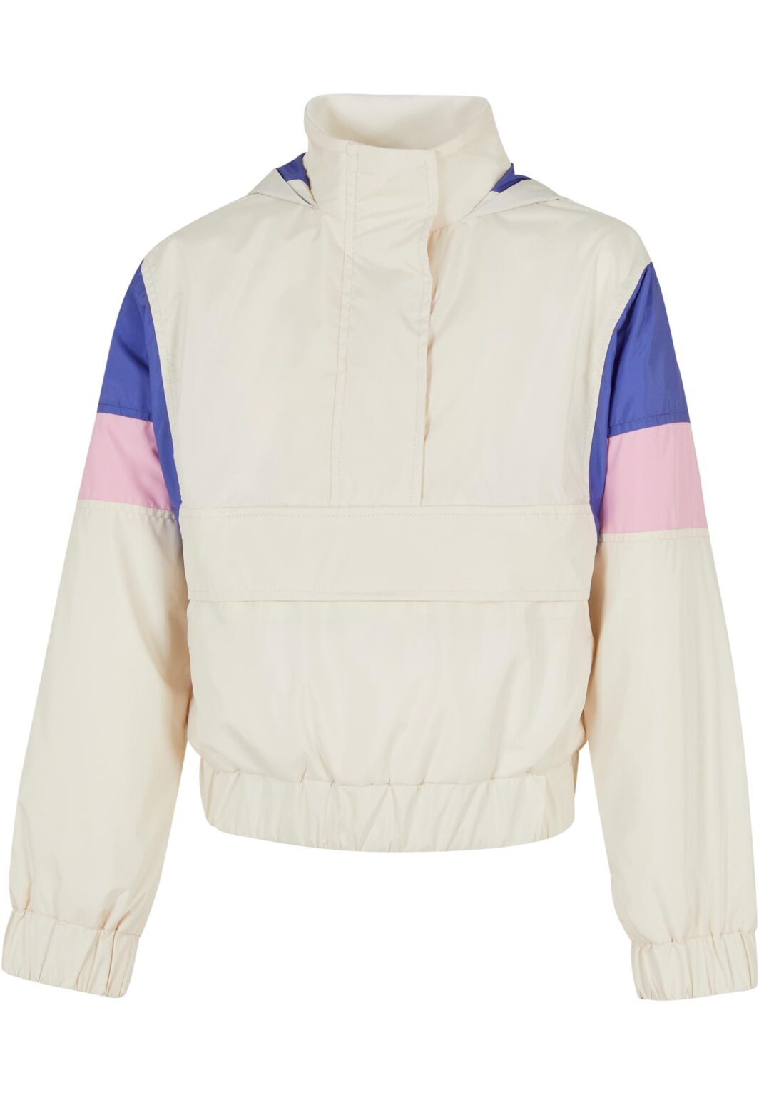 Girls' light 3-tone tug of war jacket white sand/purpleday/girlypink