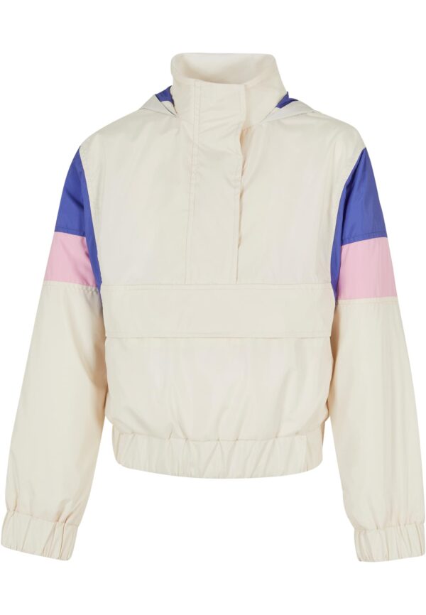 Girls' light 3-tone tug of war jacket white sand/purpleday/girlypink