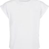 Girls' organic T-shirt with extended shoulder white