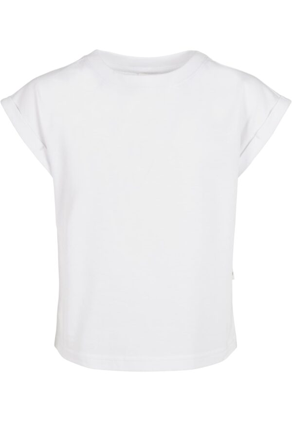 Girls' organic T-shirt with extended shoulder white