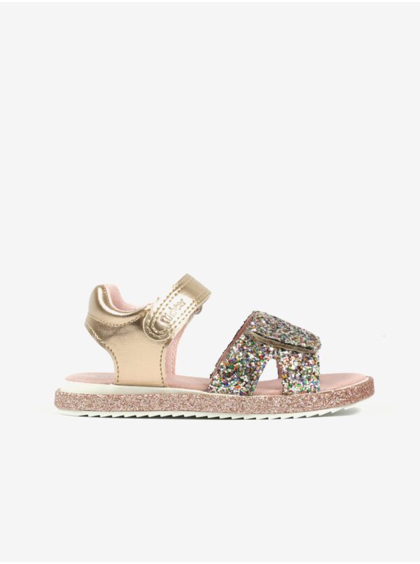 Girl's sandals in gold-pink color Richter - Girls