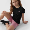 Girls' smooth T-shirt 4F - black
