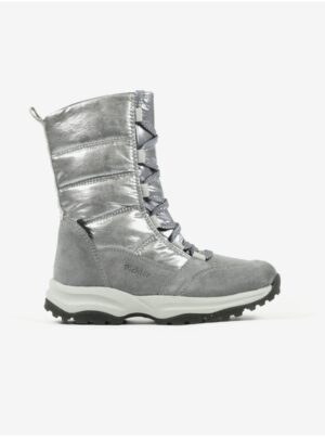 Girl's snow boots with suede details in silver color Richter - Girls