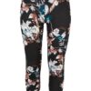 Girls' soft leggings AOP blacksoftflower