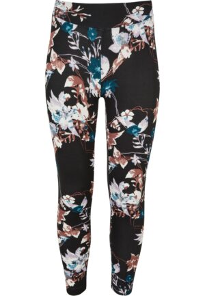 Girls' soft leggings AOP blacksoftflower