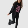 Girls' sweatshirt without fastening and hooded 4F - black