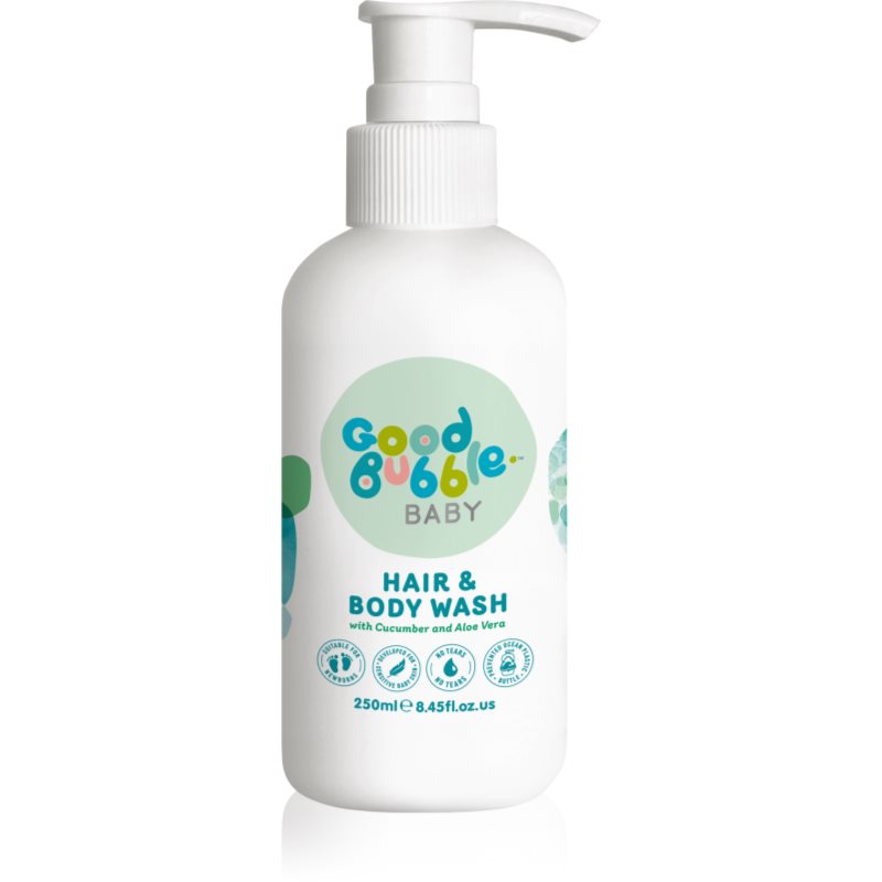 Good Bubble Baby Hair & Body Wash tisztító emulzió és sampon az érzékeny bőrre gyermekeknek születéstől kezdődően Cucumber & Aloe vera 250 ml-Ár