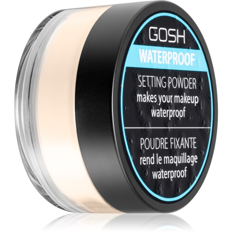 Gosh Waterproof Setting Powder fixáló púder vizálló hatással árnyalat 001 Transparent 7 g-Eredeti