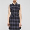 Gracey women's sleeveless long shirt black/grey