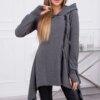 Graphite hoodie with side zip