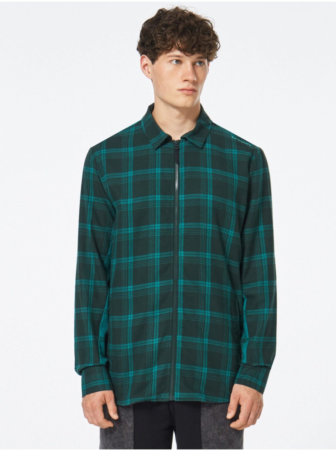 Green Men's Lightweight Plaid Shirt Jacket Oakley - Men