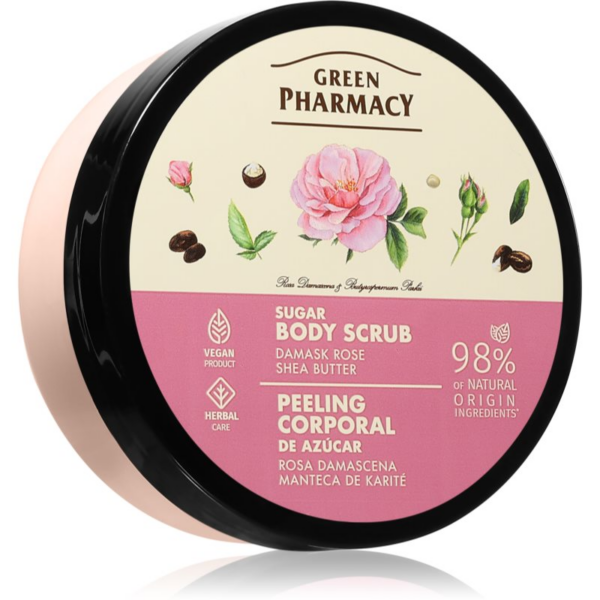 Green Pharmacy Damask Rose & Shea Butter Body Scrub cukros test peeling 200 ml-Ár