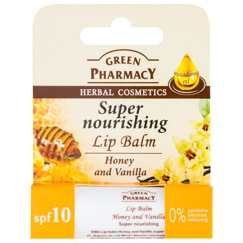 Green Pharmacy Honey Lip Balm tápláló ajak balzsam SPF 10 szilikon