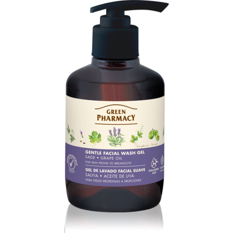 Green Pharmacy Sage & Thyme Face Wash gyengéd tisztító gél az arcra irritáció ellen 270 ml-Eredeti