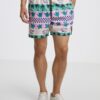 Green and pink unisex patterned shorts VANS California Stripe - Women