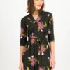 Green-black patterned dress with three-quarter sleeves Blutsgeschwister Me and my - Women