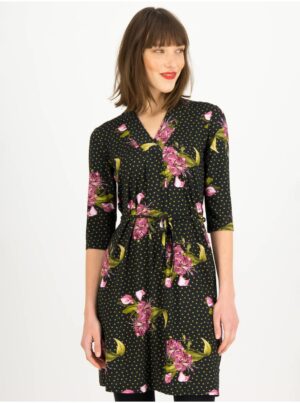 Green-black patterned dress with three-quarter sleeves Blutsgeschwister Me and my - Women