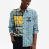 Green-blue men's checkered shirt Desigual Rod - Men's
