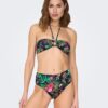 Green-blue women's floral swimwear bottoms ONLY Juliette - Women