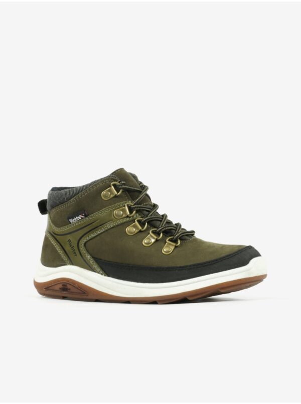 Green boys' ankle leather winter boots Richter - Boys