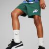 Green boys' sweat shorts Puma ESS+ Street Art - Boys
