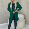 Green cardigan with hood